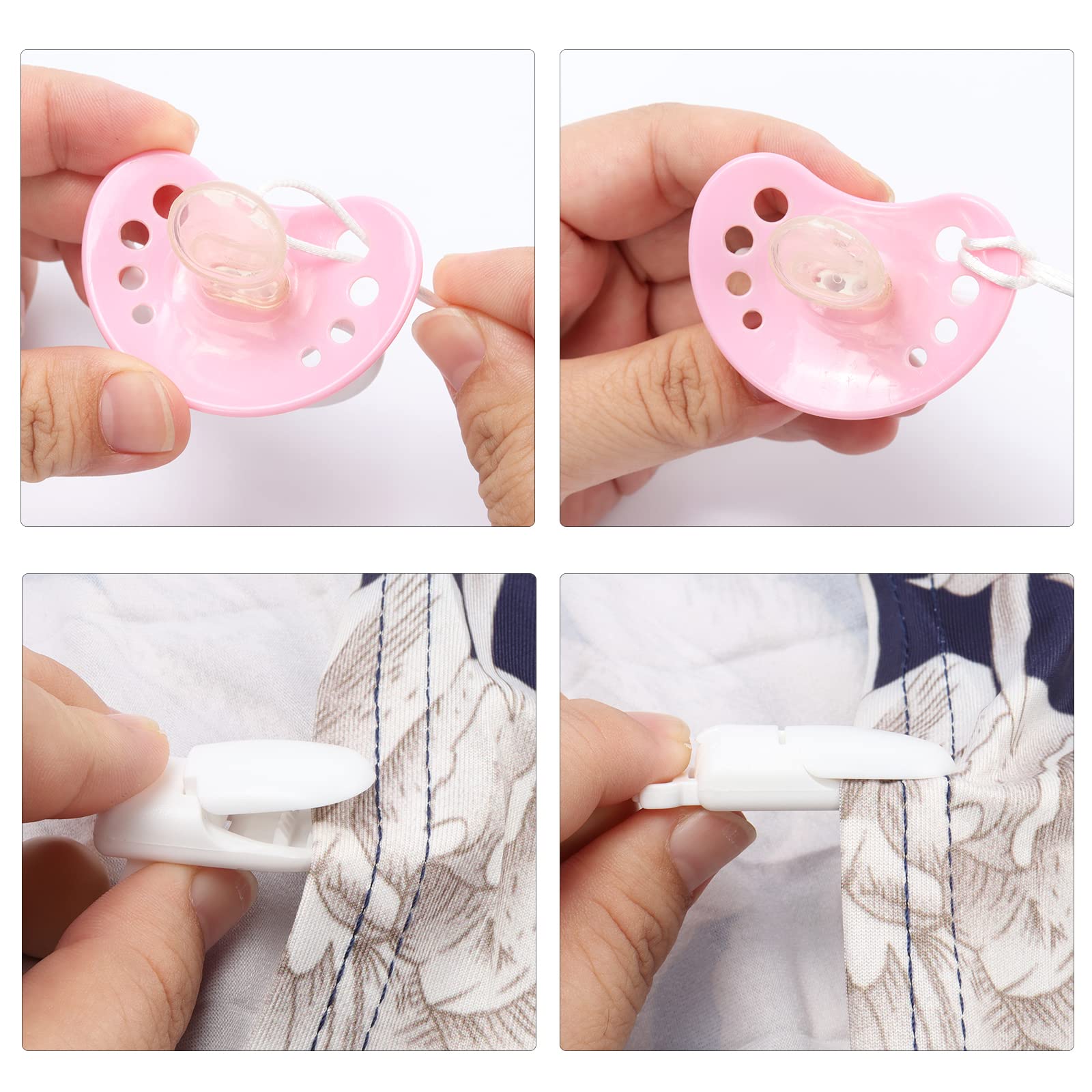 2PCS BPA-Free Silicone Pacifier Clips for Newborns - Baby Boy & Girl Soother Holder with Secure Fastening (Grey) | Ideal for Strollers, Car Seats & On-the-Go Parenting