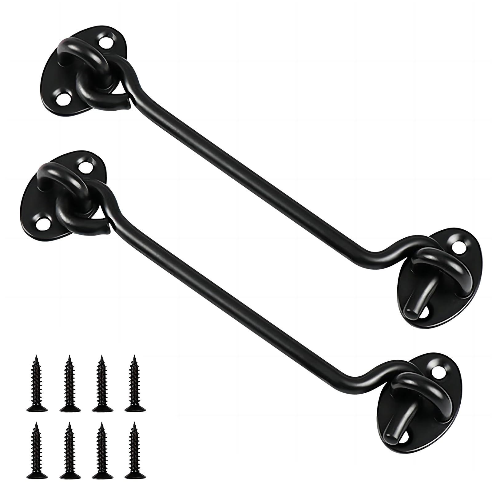 2 Pack Stainless Steel Barn Door Lock with Eye Latch Hook - 6 Inch Heavy Duty Sliding Door Lock for Barns, Sheds, Gates & Windows - Includes Mounting Screws for Easy Installation (Rustproof & Durable)