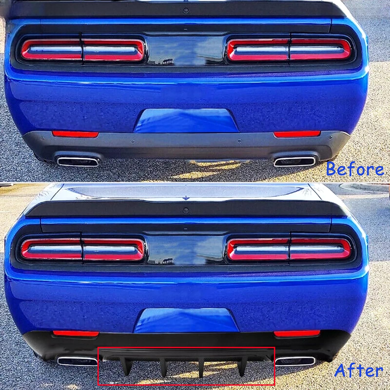 Dodge Challenger Rear Bumper Lip Spoiler Diffuser - Matte Black Splitter Compatible with 2015-2023 Models | Aggressive Styling & Aerodynamic Upgrade for Street Racing & Car Shows