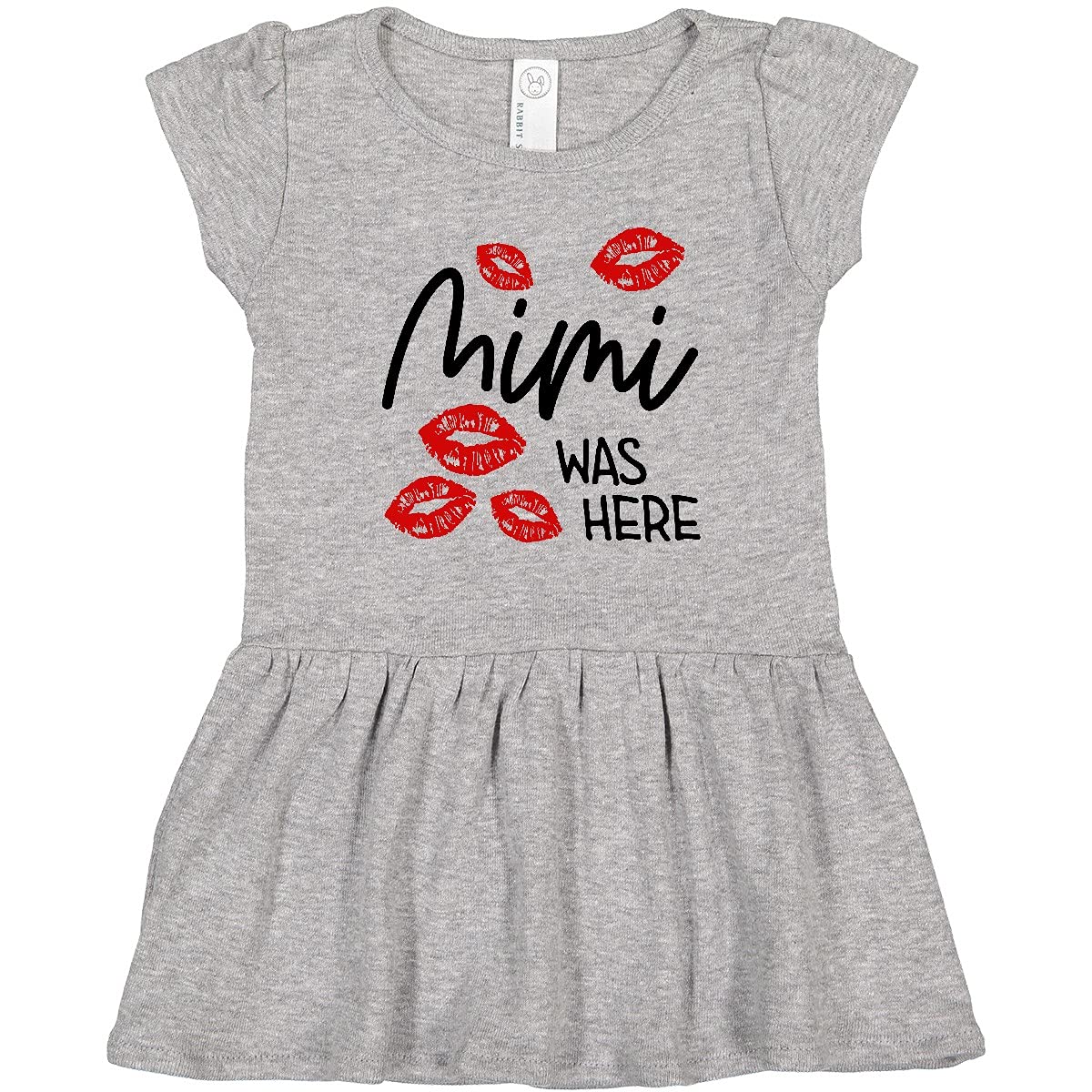 Inktastic Mimi Was Here Red Kisses Toddler Dress - Cute & Comfortable Girls' Outfit for Playdates, Parties & Family Photos