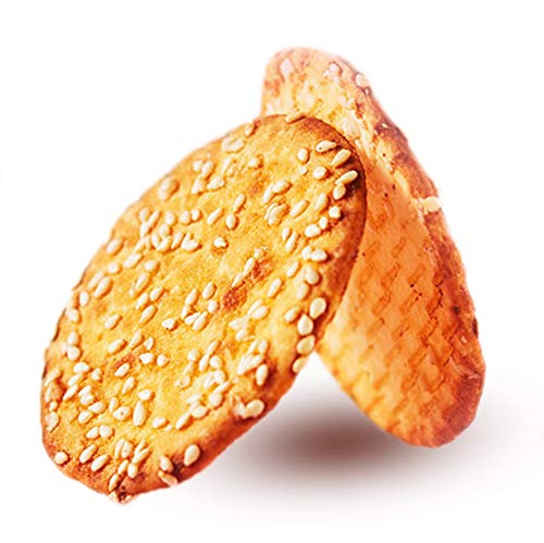 Shanghai Specialty Sesame Griddle Cake - Thin Pancake with Pepper & Salt Flavor (280g/9.88oz) | Authentic Chinese Snack for Tea Time, Office Break or Travel Snacking