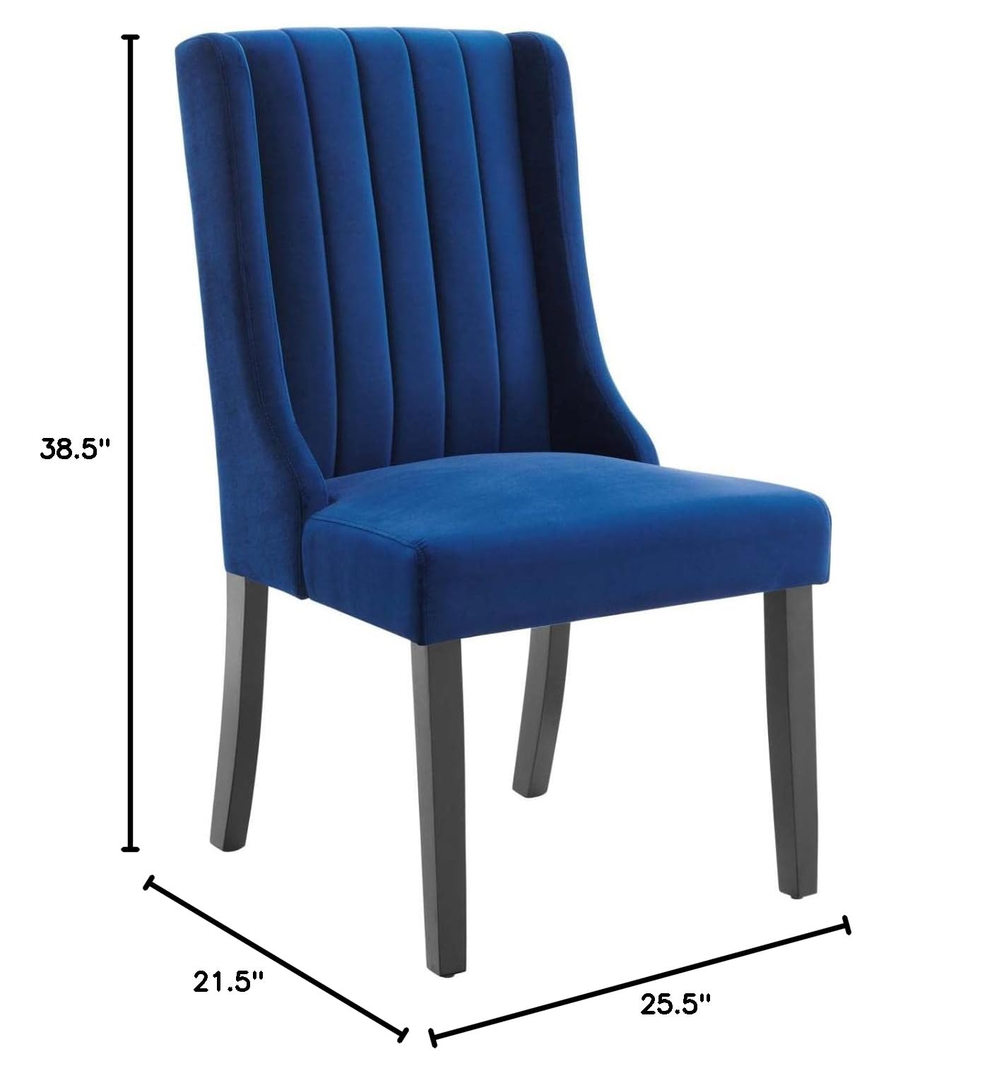 Modway Renew Parsons Performance Velvet Dining Side Chairs - Set of 2 Navy Blue Velvet Upholstered Chairs for Kitchen, Dining Room & Home Decor