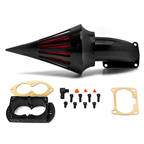 Krator Black Spike Air Cleaner Intake Filter for 2002-2009 Kawasaki Vulcan 1500 Mean Streak Motorcycle - High Performance Replacement Air Filter for Improved Engine Efficiency & Off-Road Riding