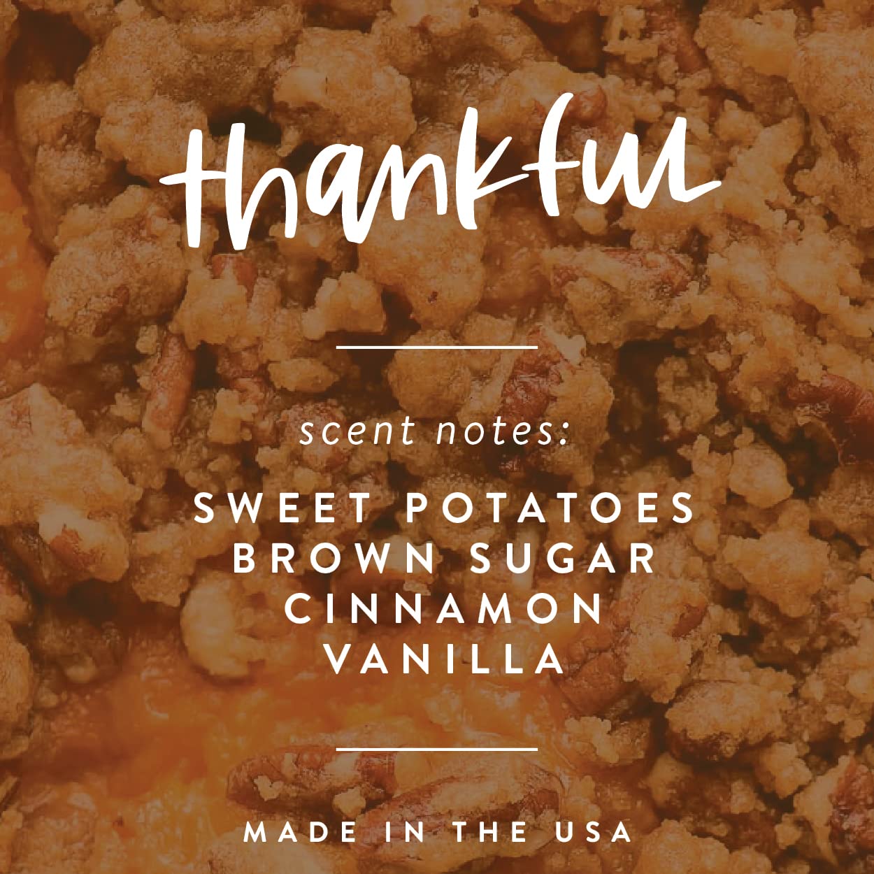 WEST CLAY Thankful Candle | Brown Sugar Sweet Potato Scented Non-Toxic Soy Candle | Fall Thanksgiving Home Decor | Made in USA | Perfect for Cozy Evenings & Holiday Gatherings