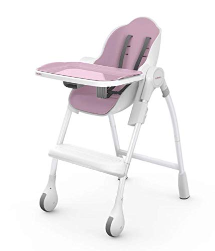 Oribel Cocoon High Chair for Babies - Adjustable, Portable & Foldable Baby Feeding Chair in Pink | Perfect for Home, Travel & Restaurants