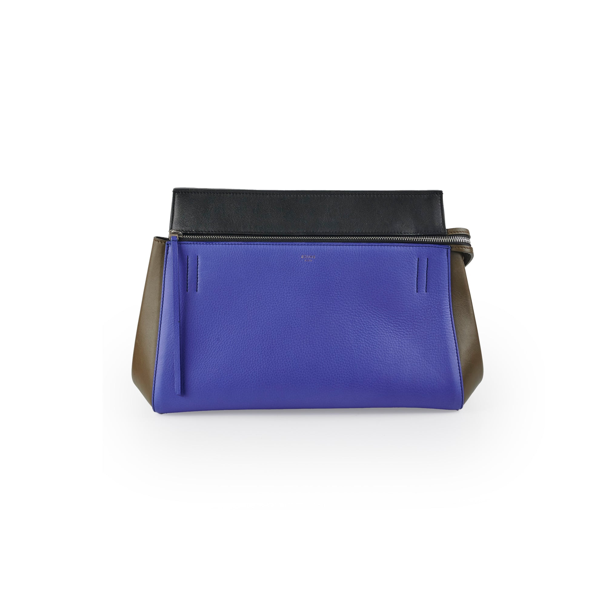 Celine Tri-Color Leather Trim Shoulder Bag for Women - Stylish Crossbody Purse for Work, Travel & Everyday Use