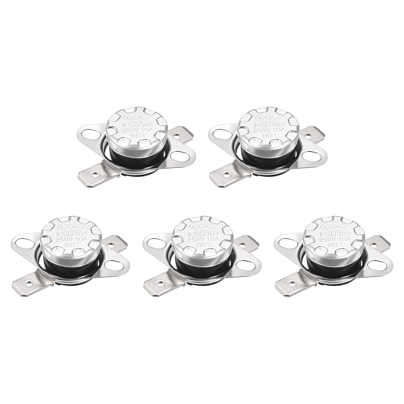 KSD301 110C NC Thermostat Temperature Control Switch - Normally Closed Thermal Protector for Microwave Oven & Refrigerator (5pcs) - Perfect for Home Appliance Repair and DIY Projects