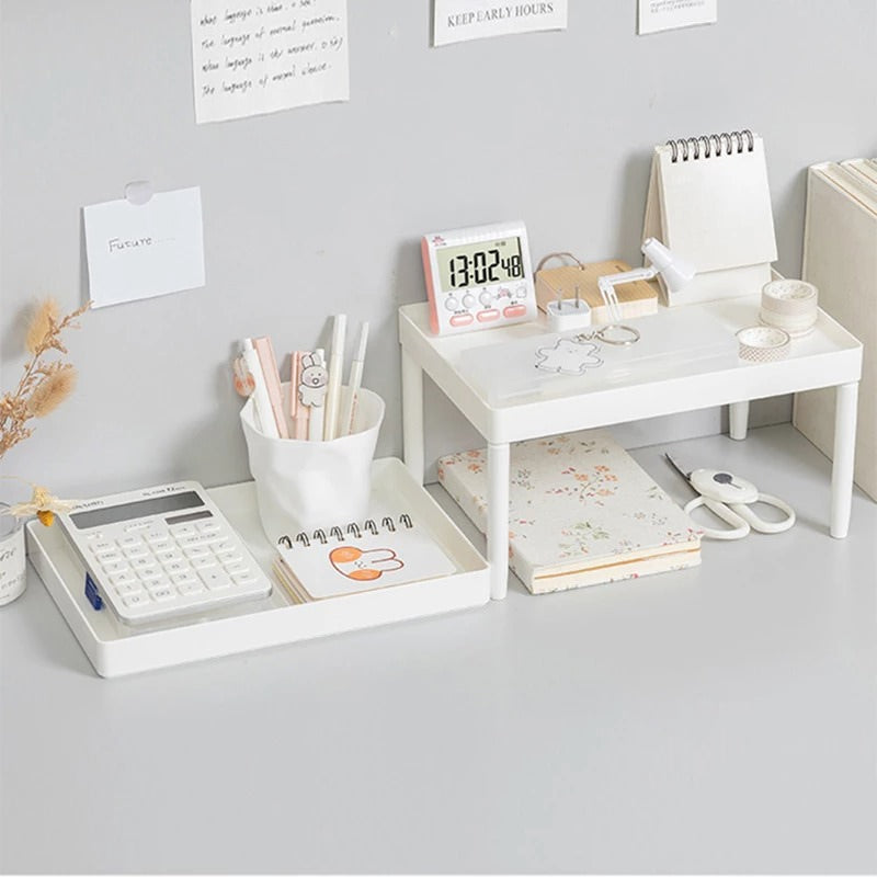 Stackable Desktop Shelf Organizer - Space Saving Office Desk Organizer for Papers, Books & Supplies | Perfect for Home Office, Study & Workspace Organization