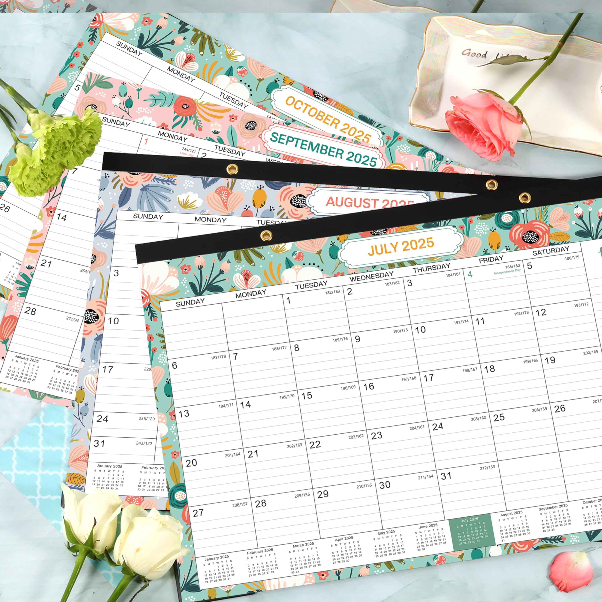 2025-2026 Desk Calendar - 18 Month Large Planner from July 2025 to December 2026 | 12
