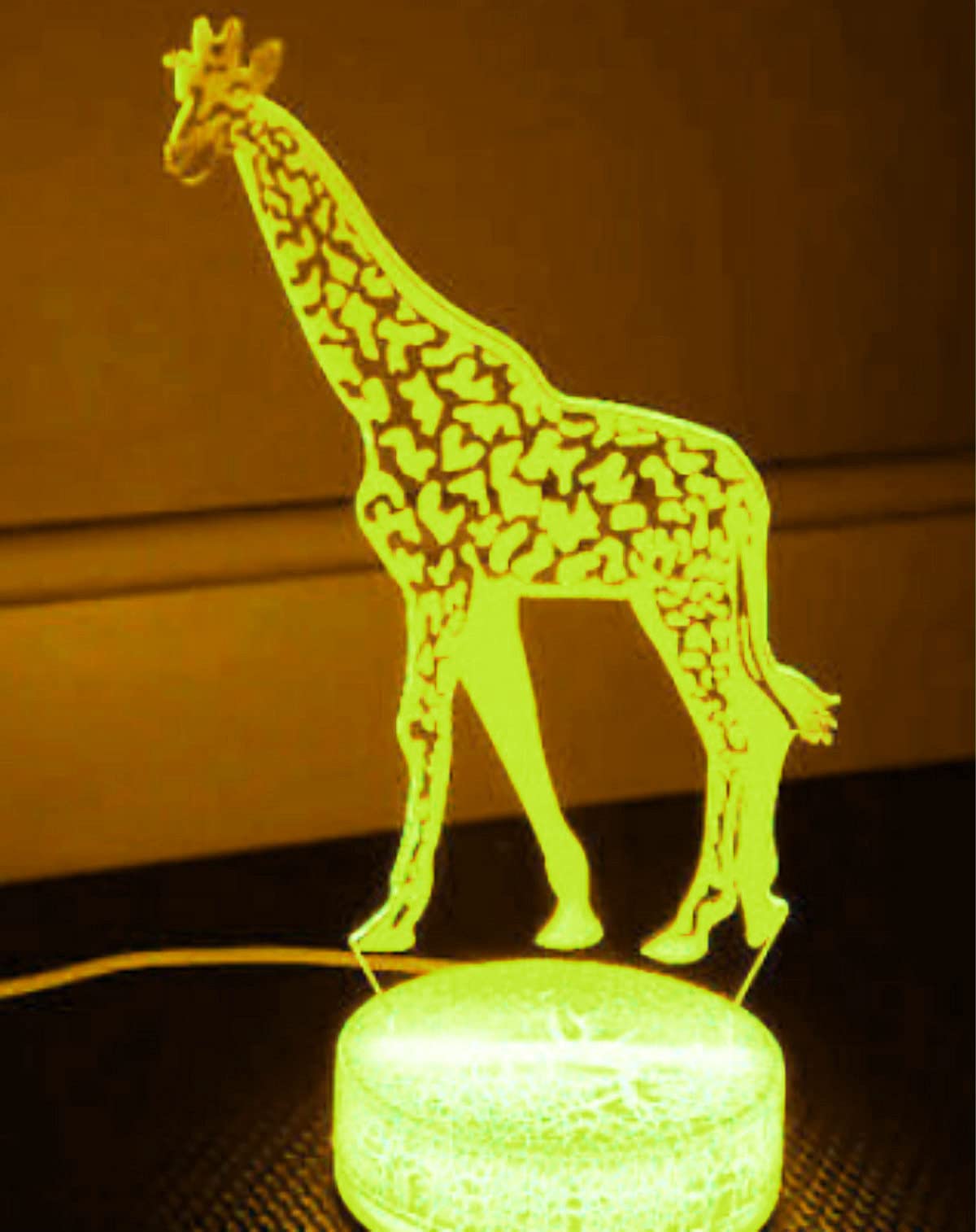 3D Deer Giraffe Night Light - LED Touch Table Lamp with 7 Color Changing Modes, Optical Illusion Desk Decor for Kids Room, Nursery, Christmas Gift & Home Decoration