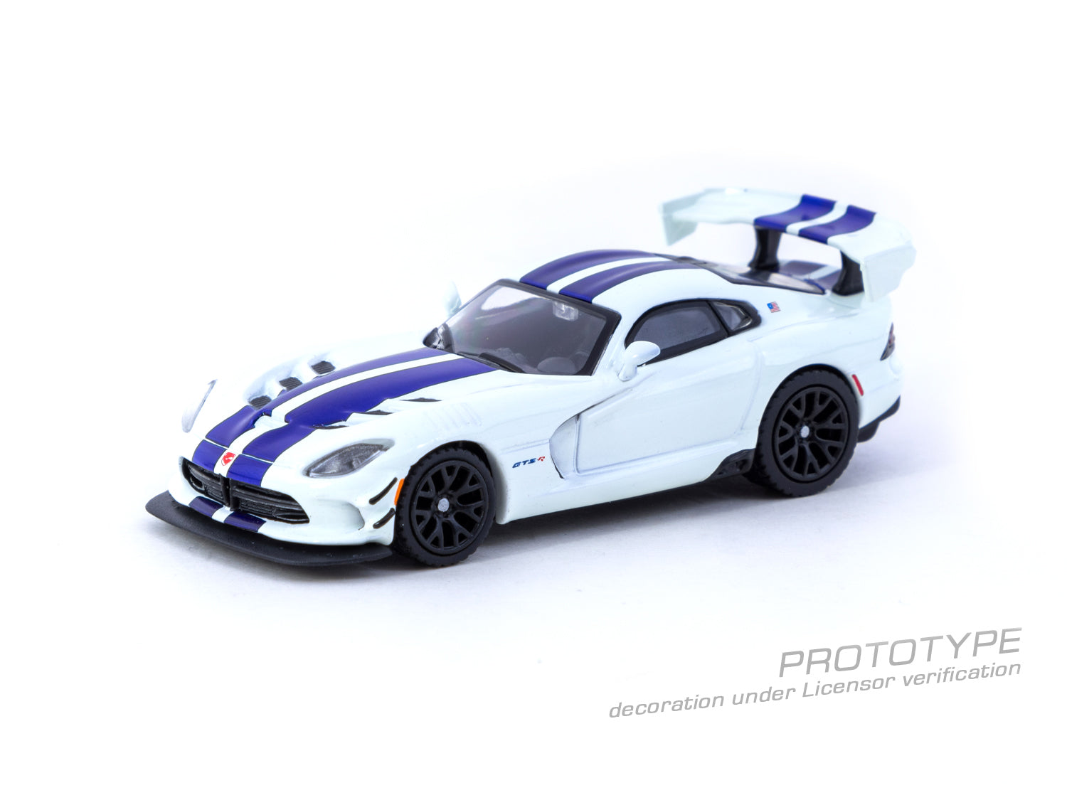 Tarmac Works 1:64 Scale Dodge Viper ACR Extreme Commemorative Edition Diecast Model Car - White & Blue - Collectible Miniature for Display, Racing Enthusiasts, and Diecast Collections