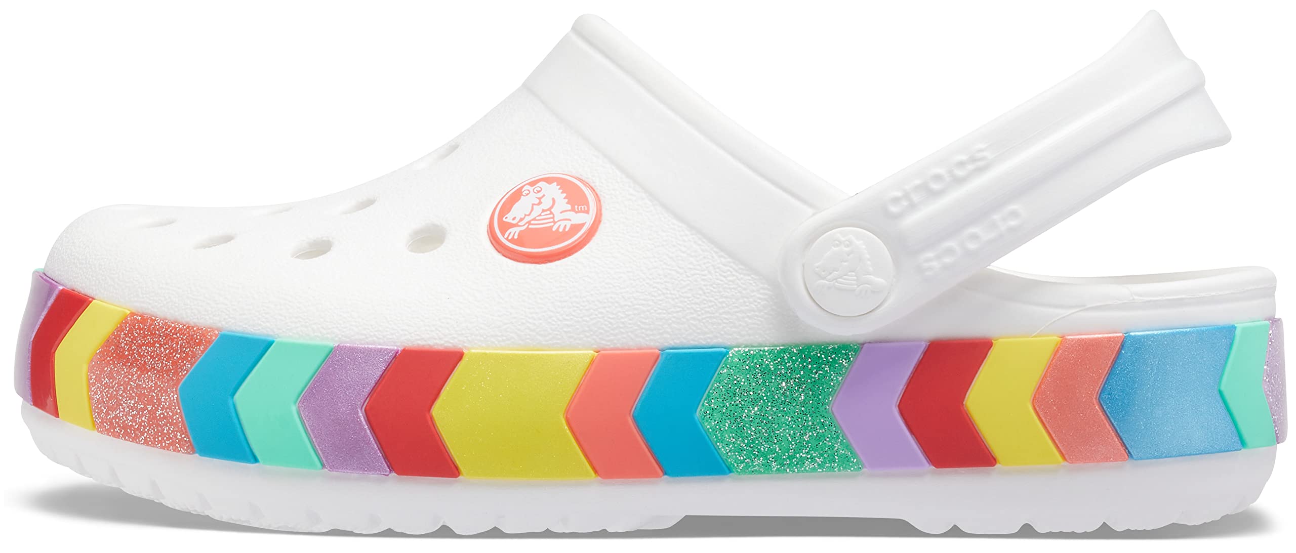Crocs Unisex-Child Crocband Rainbow Band Clogs | Comfortable Kids Water Shoes for Beach, Pool & Outdoor Play | Lightweight & Durable Slip-On Sandals