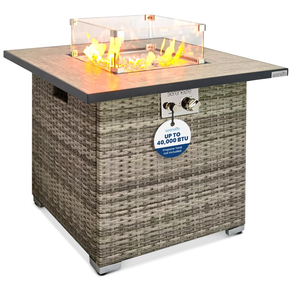 Outdoor Propane Gas Fire Pit for Patio, Backyard, and Camping - Portable & Durable Steel Fire Pit with Lava Rocks - Perfect for Gatherings, Warmth, and Ambience