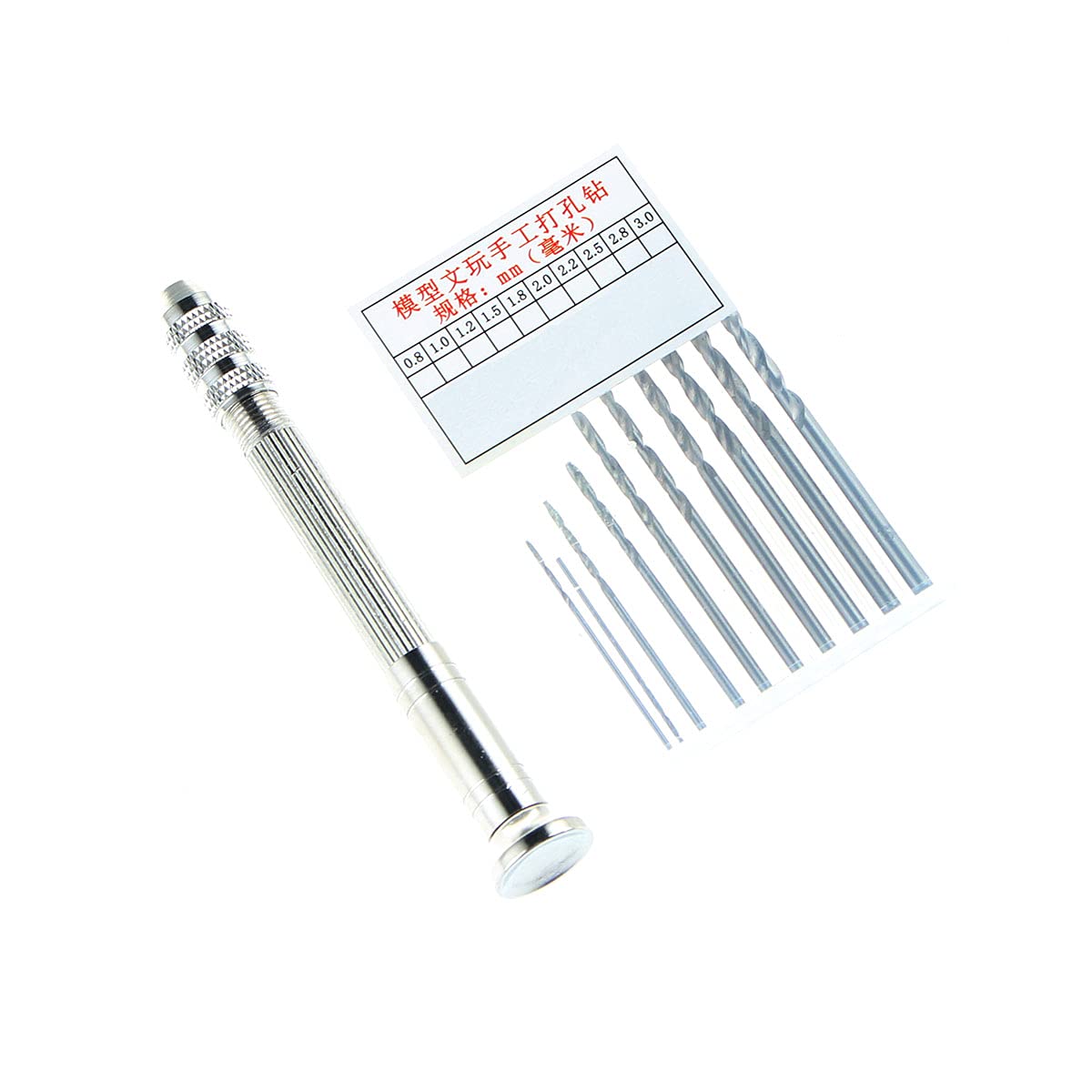 10Pcs HSS Twist Drill Bit Set 0.8-3.0mm for Wood Drilling with Keyless Hand Drill - Perfect for DIY & Craft Projects
