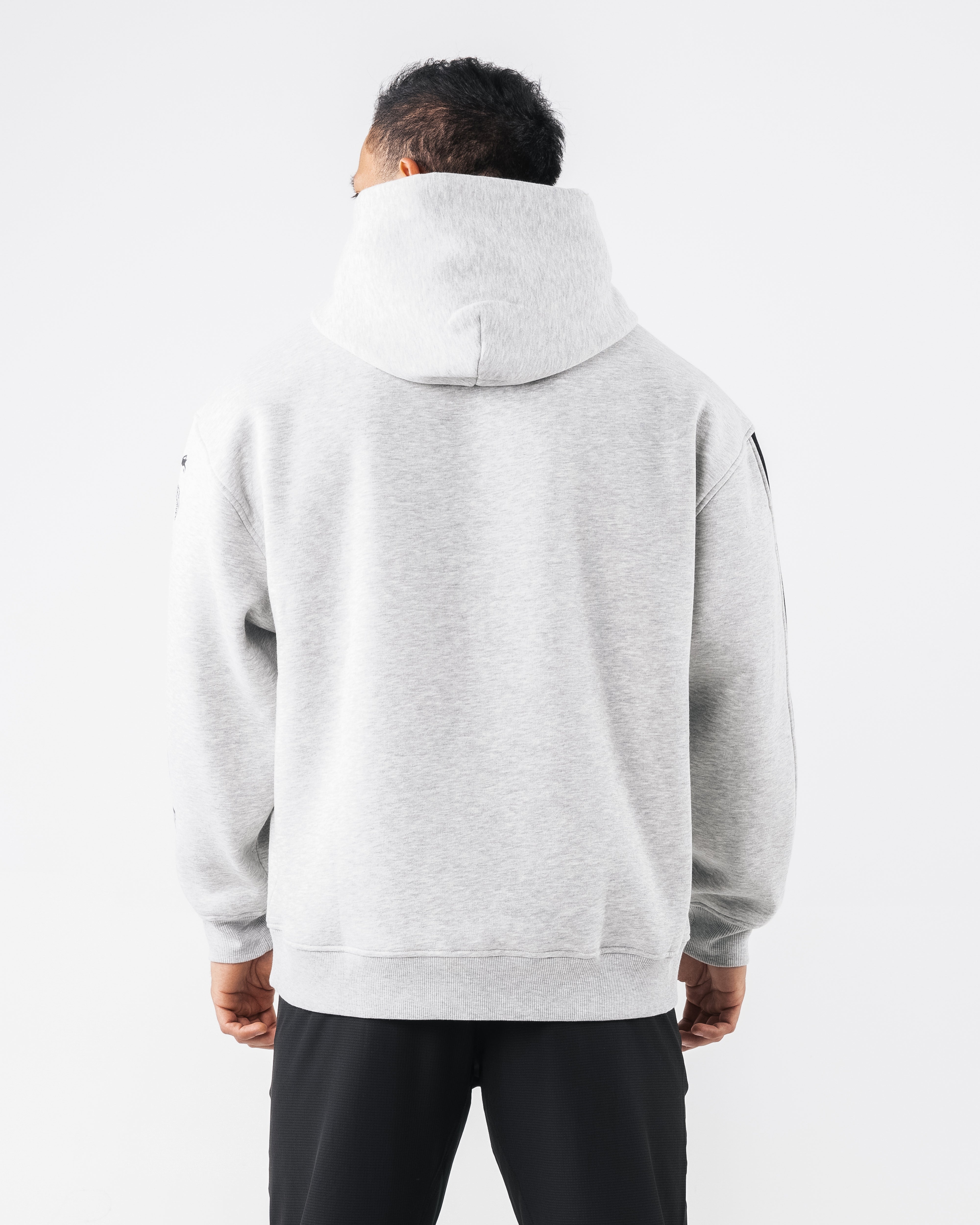 Core Stripe Hoodie for Men & Women - Soft Heather Grey Pullover Sweatshirt | Casual Streetwear, Loungewear, and Outdoor Activities