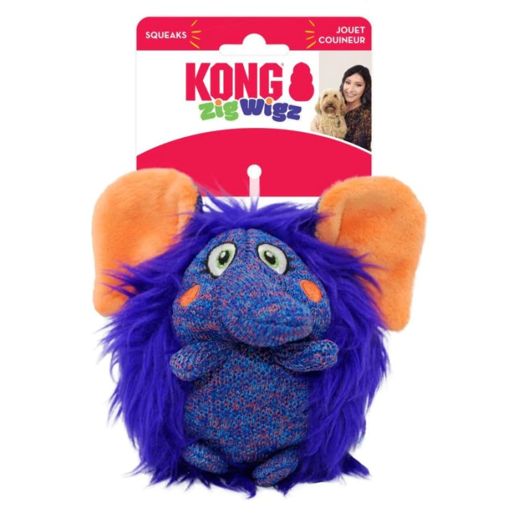 Kong Zigwigz Elephant Dog Chew Toy - Medium Durable Rubber Chew Toy for Aggressive Chewers, Interactive Play & Dental Health - Perfect for Large & Medium Dogs, Training & Teething Relief