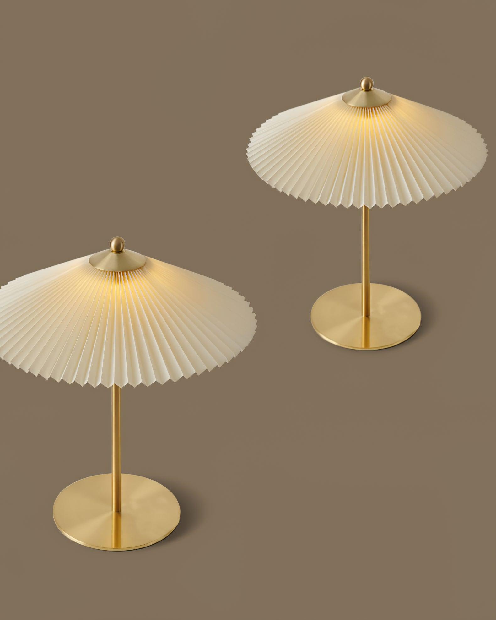 Perla Pleated Table Lamp - Modern Bedside & Living Room Lighting for Home Decor - Soft Glow Accent Light for Bedroom, Office, or Study