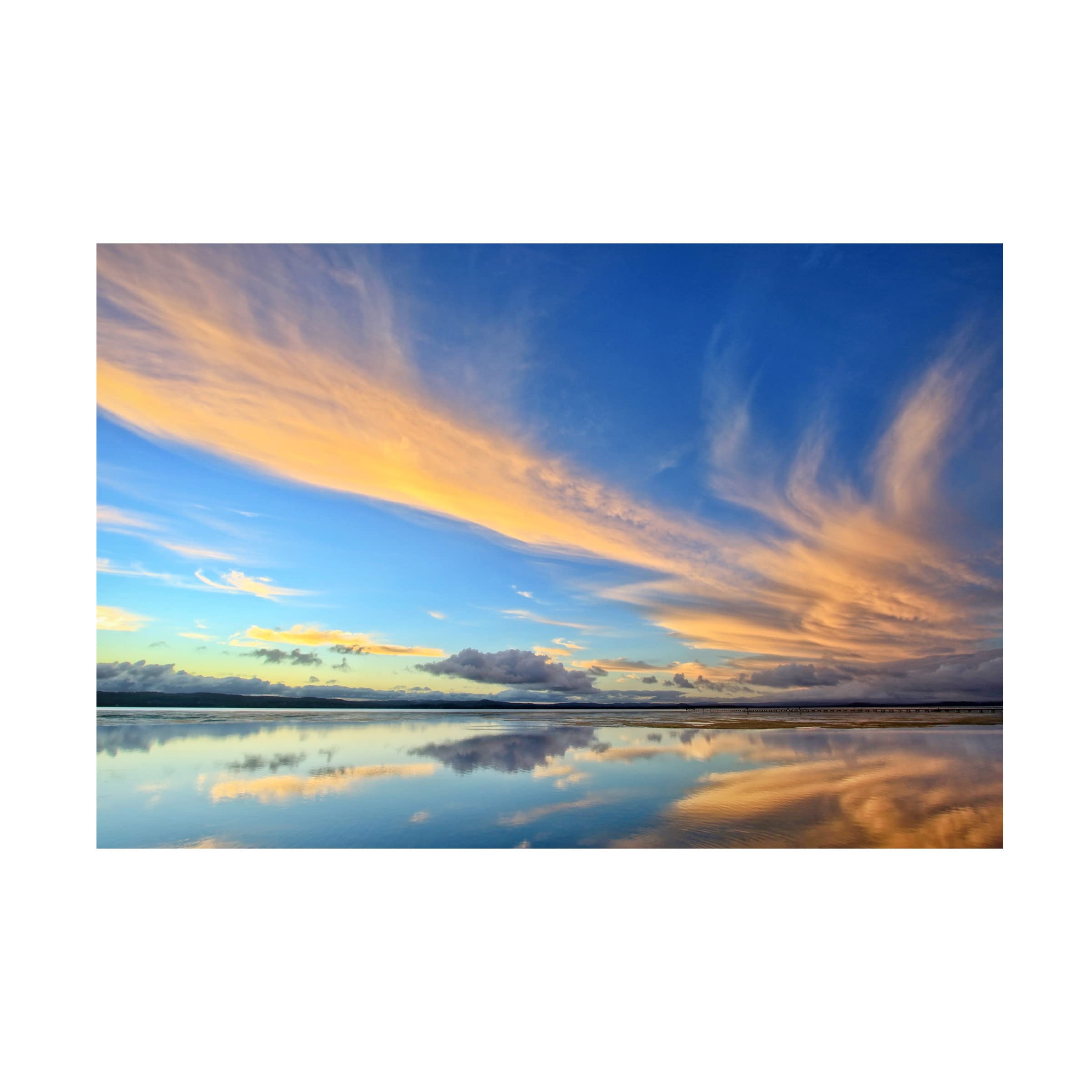 Trademark Fine Art 'Reflections At Sunset' Canvas Wall Art by Beata Czyzowska - Hand-Painted Landscape Painting for Living Room, Bedroom & Office Decor