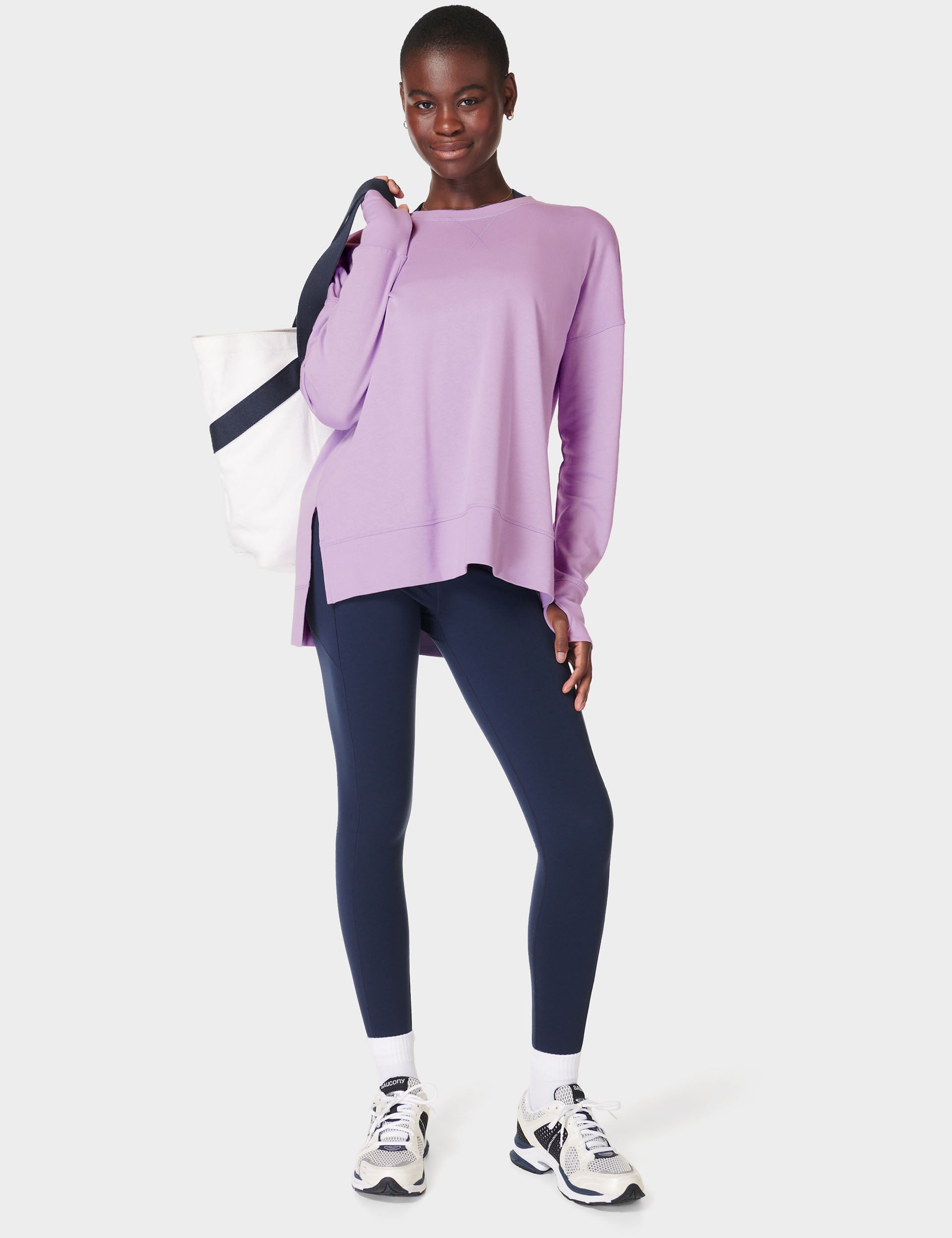 After Class Longline Sweatshirt for Women - Trendy Oversized Pullover Hoodie in Prism Purple | Perfect for Casual Wear, Loungewear & Street Style Fashion