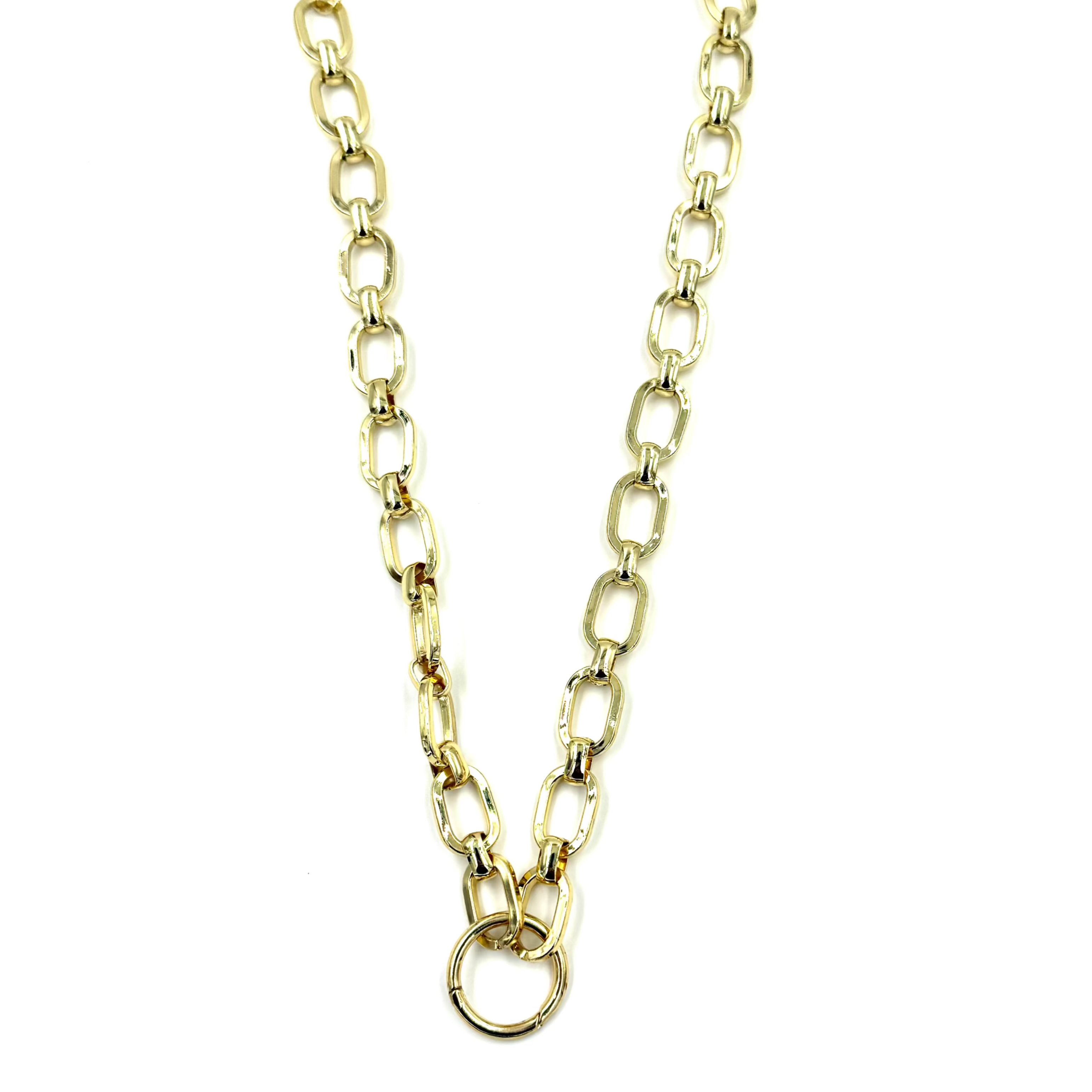 Ashley Gold Stainless Steel Circle Pendant Necklace for Women - 18K Gold Plated Elegant Chain Jewelry - Perfect for Parties, Weddings & Everyday Wear