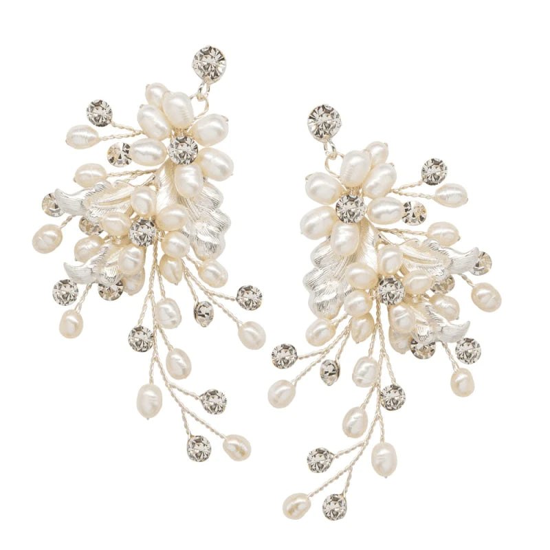 Ivory Pearl Drop Wedding Earrings for Bride - Elegant Cascading Pearl Dangle Earrings for Bridal Party, Prom & Formal Events (Style 9803) | Perfect for Weddings, Anniversaries and Special Occasions