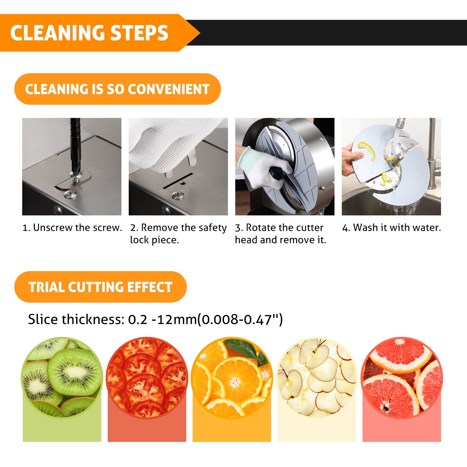 WICHEMI 2-in-1 Electric & Manual Vegetable Slicer - Stainless Steel Commercial Food Processor for Fruits, Cabbage Shredding - Perfect for Restaurants, Catering & Home Kitchen Use