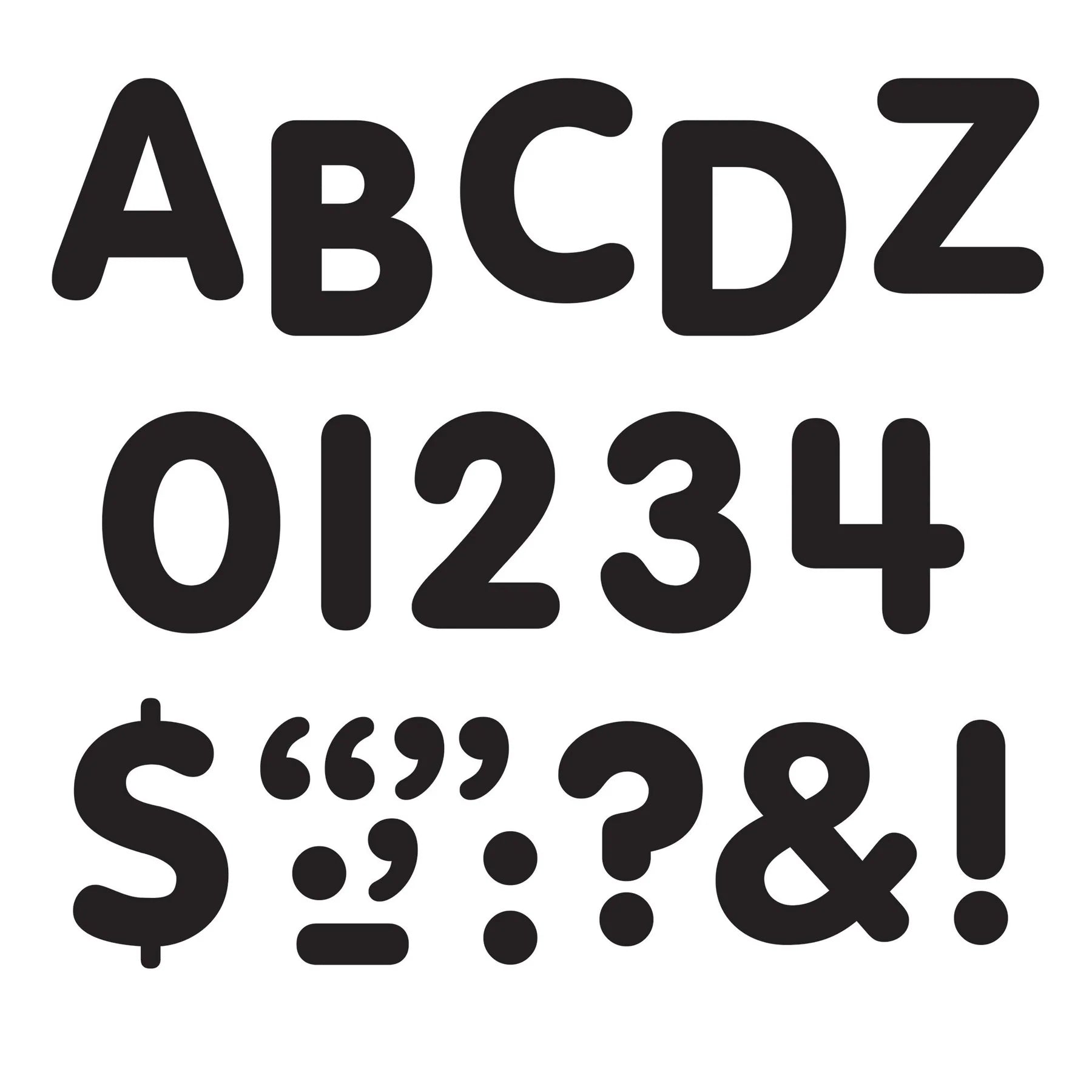 Black 1 Inch Stick On Letters, Numbers & Symbols - STICK EZE® Self-Adhesive Vinyl Decals for DIY Crafts, Home Decor, Mailboxes & Signs