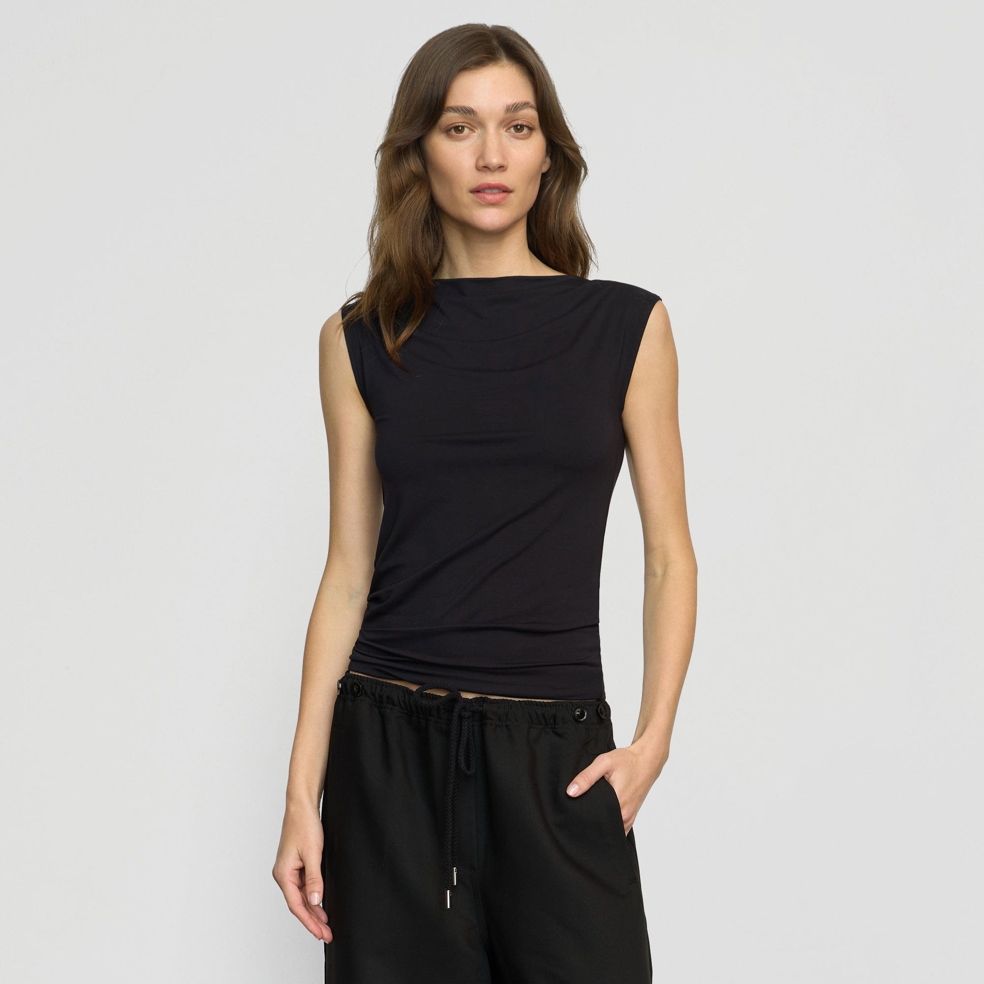 Esme Women's Sleeveless Slit Neck Tank Top - Fashion Summer Casual Blouse for Work, Date Night & Vacation