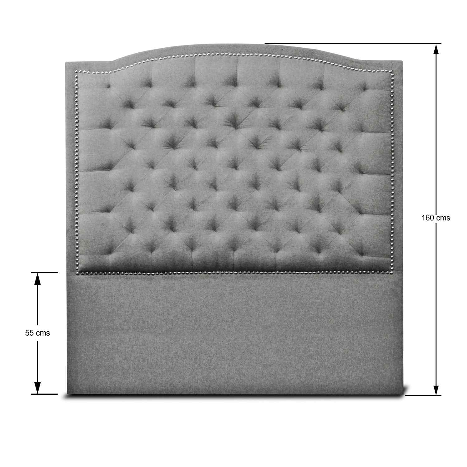 Lawrence Queen 160cm Floor Headboard with Foam Padding - Gray Upholstered Bed Frame Headboard for Bedroom Decor & Home Staging