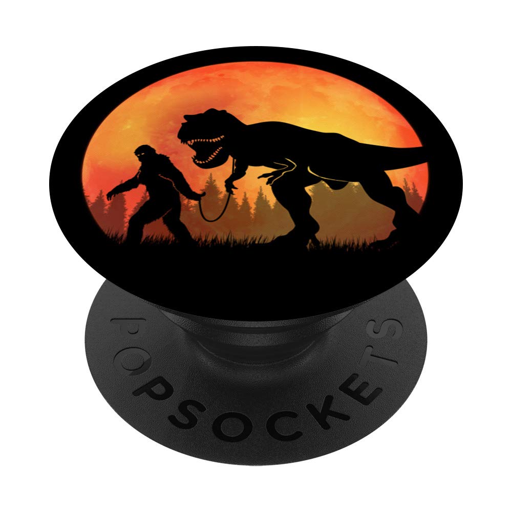 Bigfoot Walking Dinosaur Sasquatch T-Rex Moon PopSockets PopGrip - Swappable Phone Grip for iPhone, Samsung & Tablets - Perfect for Hiking, Travel & Outdoor Adventures