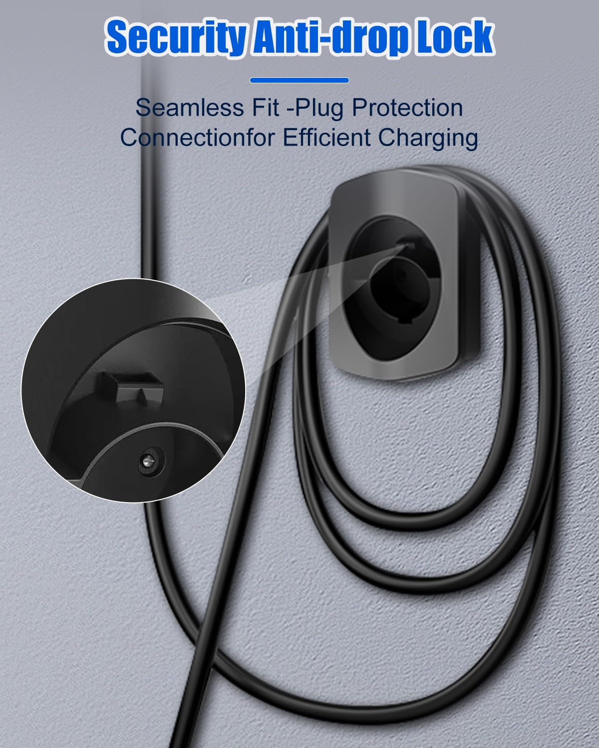 2-in-1 EV Charger Holder & J1772 Cable Organizer - Wall Mount Electric Car Charging Plug Hanger with Screws - Keep Your Garage Clean & Tidy for Tesla, Nissan Leaf, Chevy Bolt (Perfect for Home & Public Charging Stations)