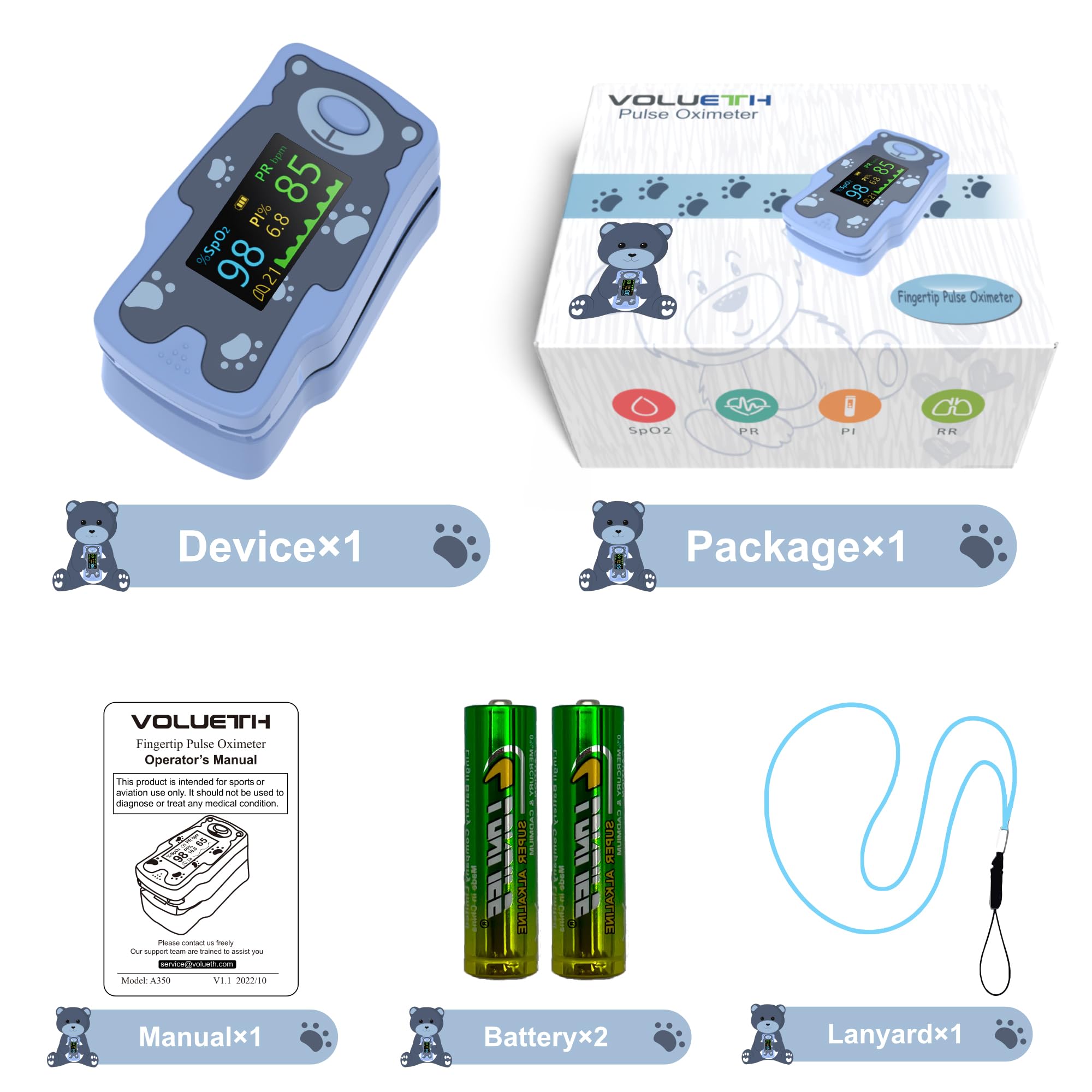 New Version Kids Pulse Oximeter Fingertip - Accurate Blood Oxygen Saturation Monitor for Children, Portable Pediatric Oxygen Meter with OLED Display & 2AAA Batteries - Ideal for Home Use, Sports, and Travel