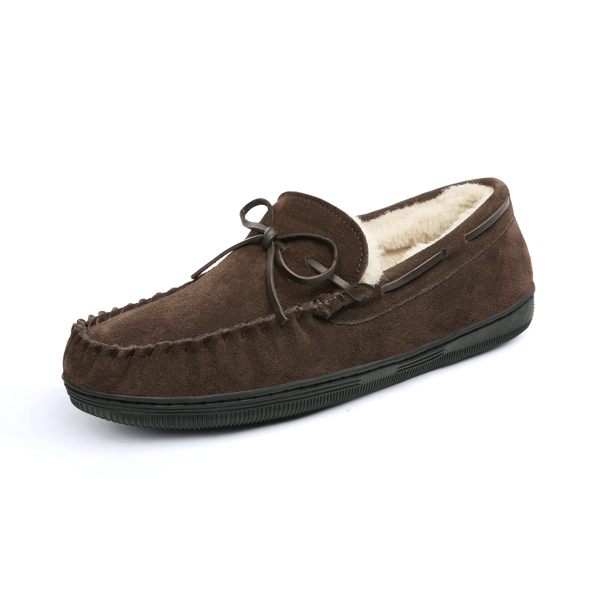 DREAM PAIRS Men's Moccasin Slippers - Soft Fuzzy Plush House Shoes with Fleece Lining for Indoor & Outdoor Wear - Comfortable Loafers for Home, Office and Travel