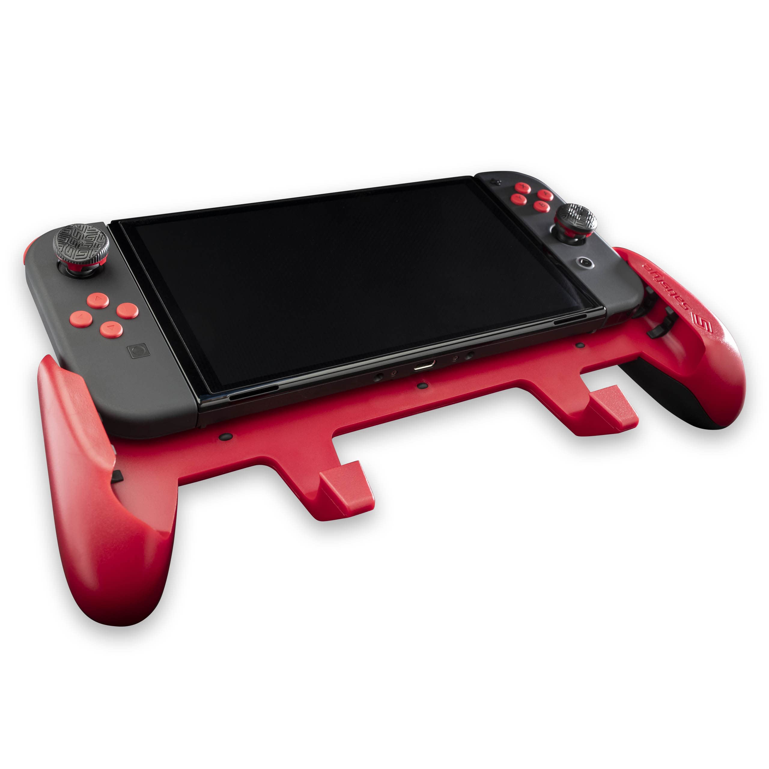 Satisfye ZenGrip Pro Gen 3 OLED Slim Bundle - Diablo Red Nintendo Switch Accessories Set with Pro Grip & Slim Case | Perfect for Gaming On-The-Go & Travel Protection