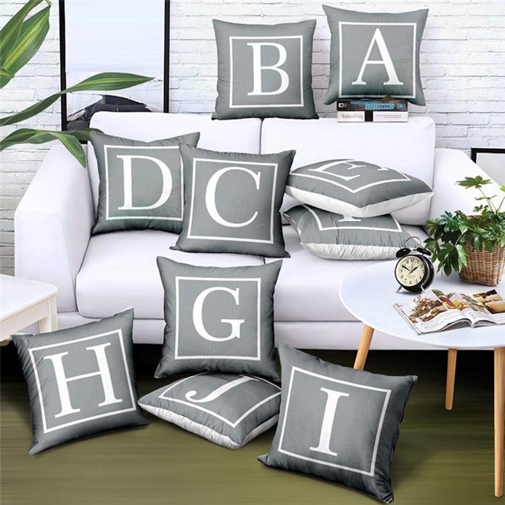Premium 45x45cm English Letter Print Pillow Cover - Soft Cotton Pillowcase for Sofa, Bed & Car Decor - Home Textile Gift for Living Room, Bedroom & Travel
