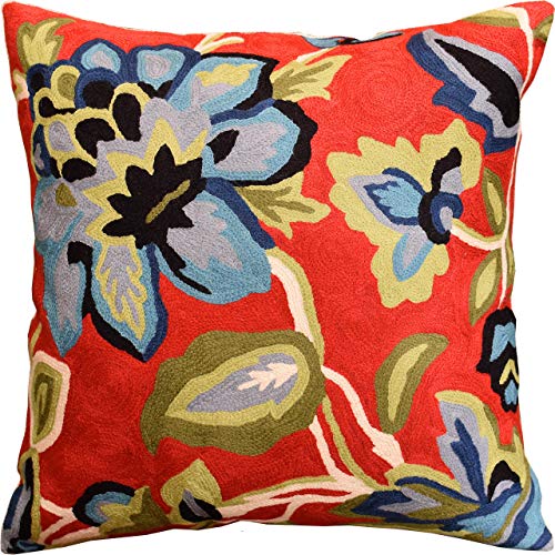 Red French Floral Pillow