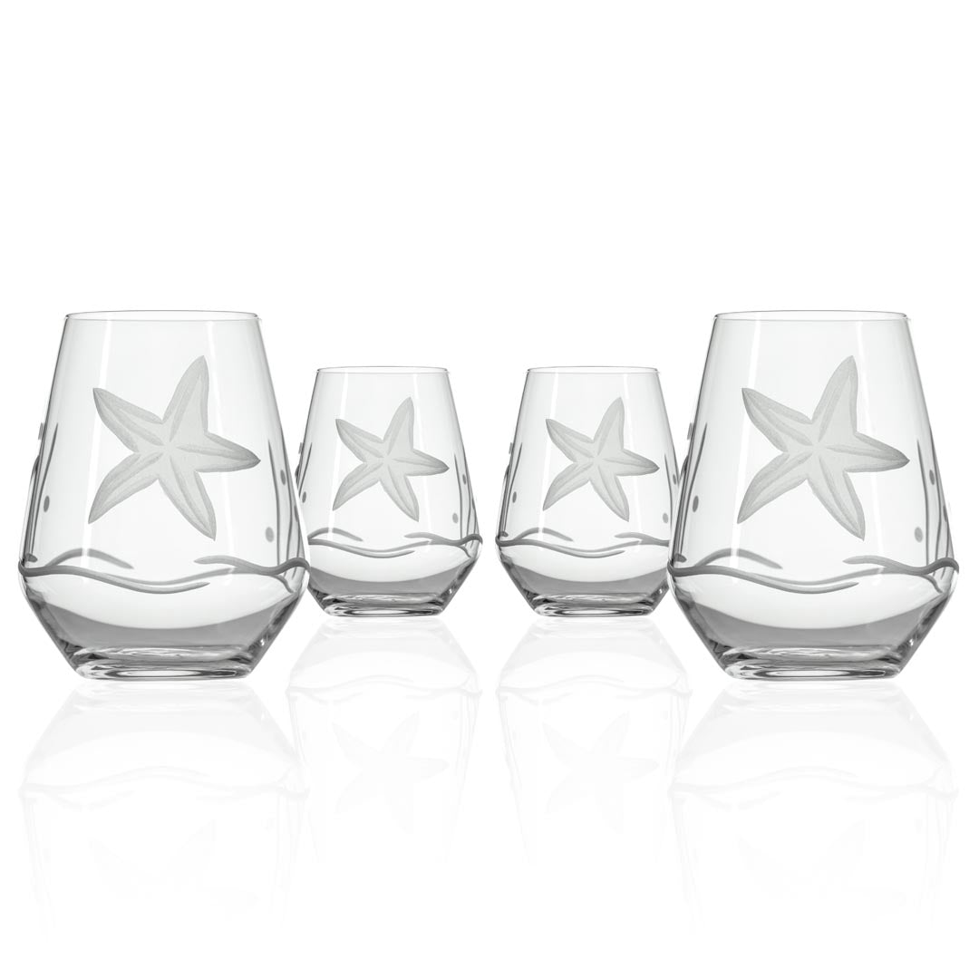 Starfish 18oz Stemless Wine Tumbler Glasses - Set of 12 Unbreakable BPA-Free Drinking Cups for Wine, Cocktails & Beverages | Perfect for Parties, Weddings, Restaurants & Outdoor Gatherings