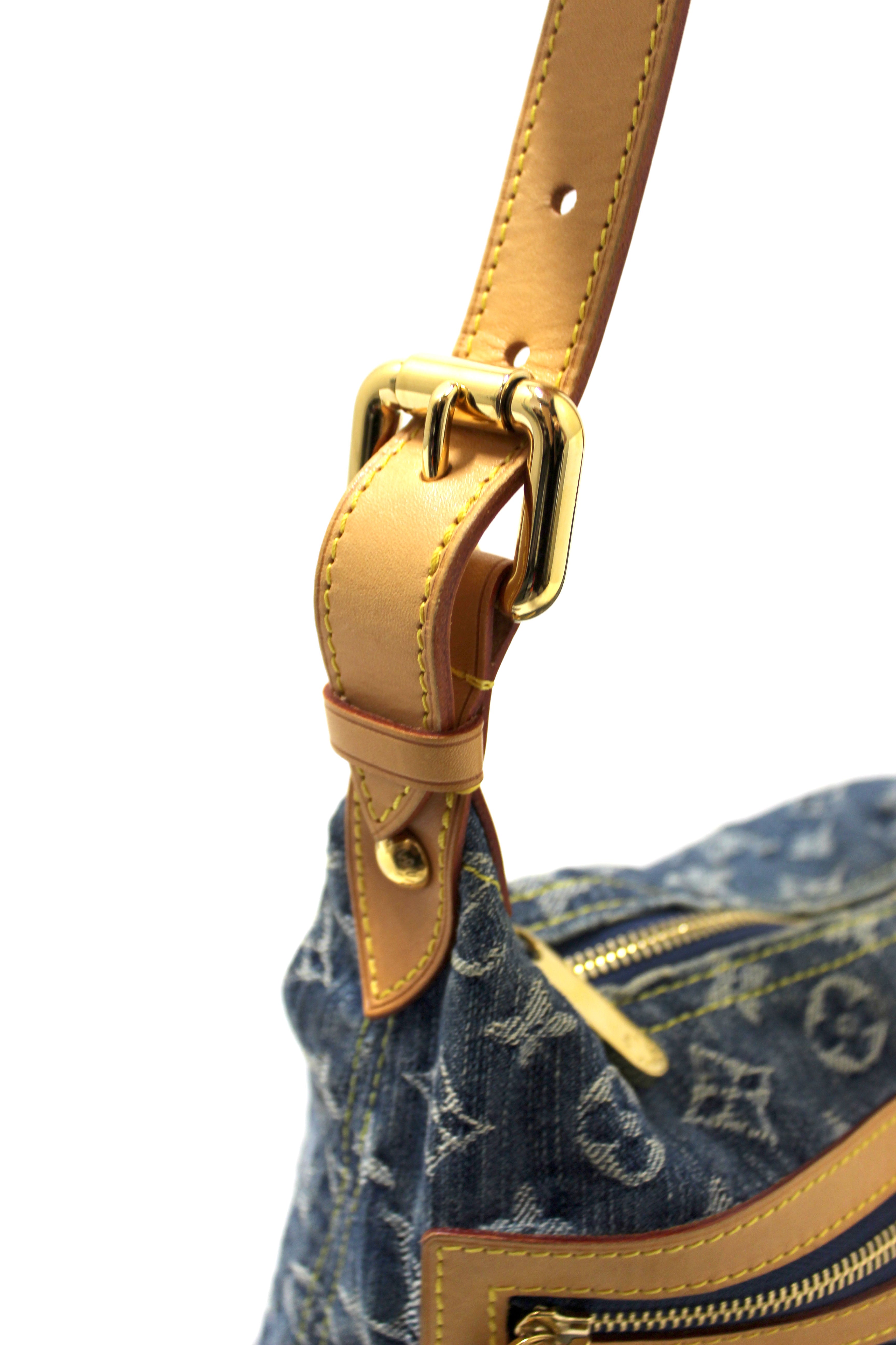 Authentic Louis Vuitton Blue Denim Monogram Baggy PM Shoulder Bag for Women | Luxury Designer Crossbody Purse | Perfect for Casual Outings, Travel & Everyday Use