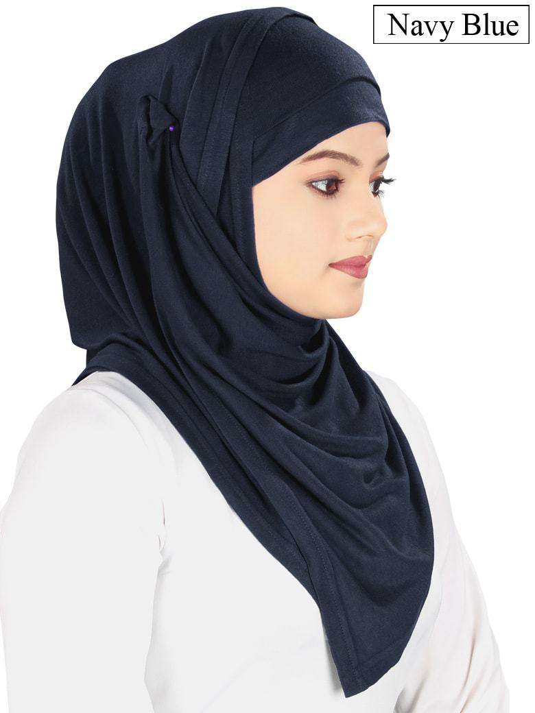 Instant Jersey Hijab with Headband - Soft Stretchy Muslim Scarf for Women - Perfect for Prayer, Work & Everyday Wear