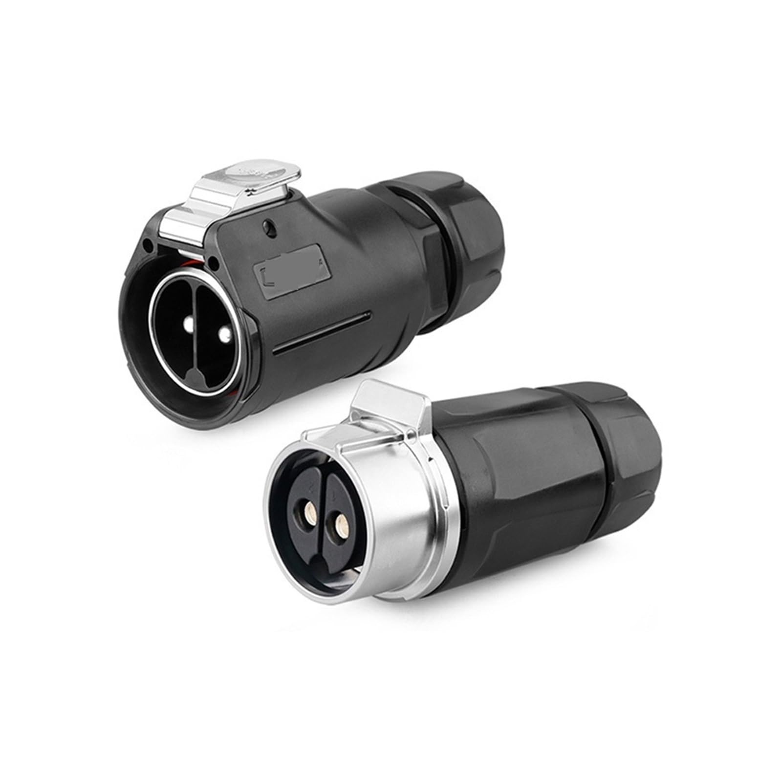 LP28 2Pin M28 Waterproof 45A 500V Heavy Duty Electrical Connector Set - Male and Female Plug Socket for EV Charging, New Energy Vehicles, Subway Systems (KL4-3b Compatible) - Perfect for Automotive Wiring, Industrial Equipment & Marine Applications (Male Plug Set3)