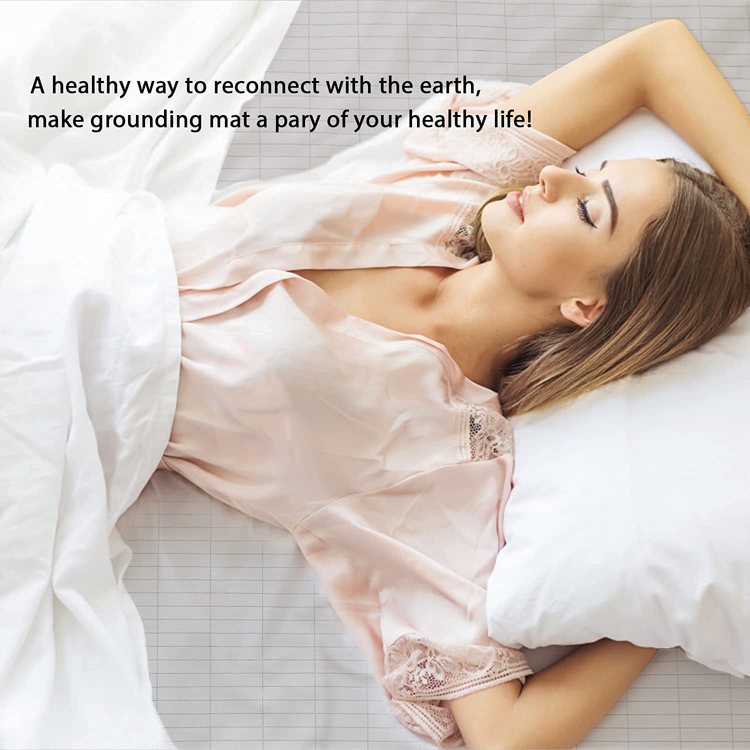 TALC Grounding Mat with Conductive Silver Fiber - 80x60 Inch Earthing Sheet for Better Sleep & Wellness | Includes Grounding Cord for Indoor Use, Yoga, Meditation & Relaxation