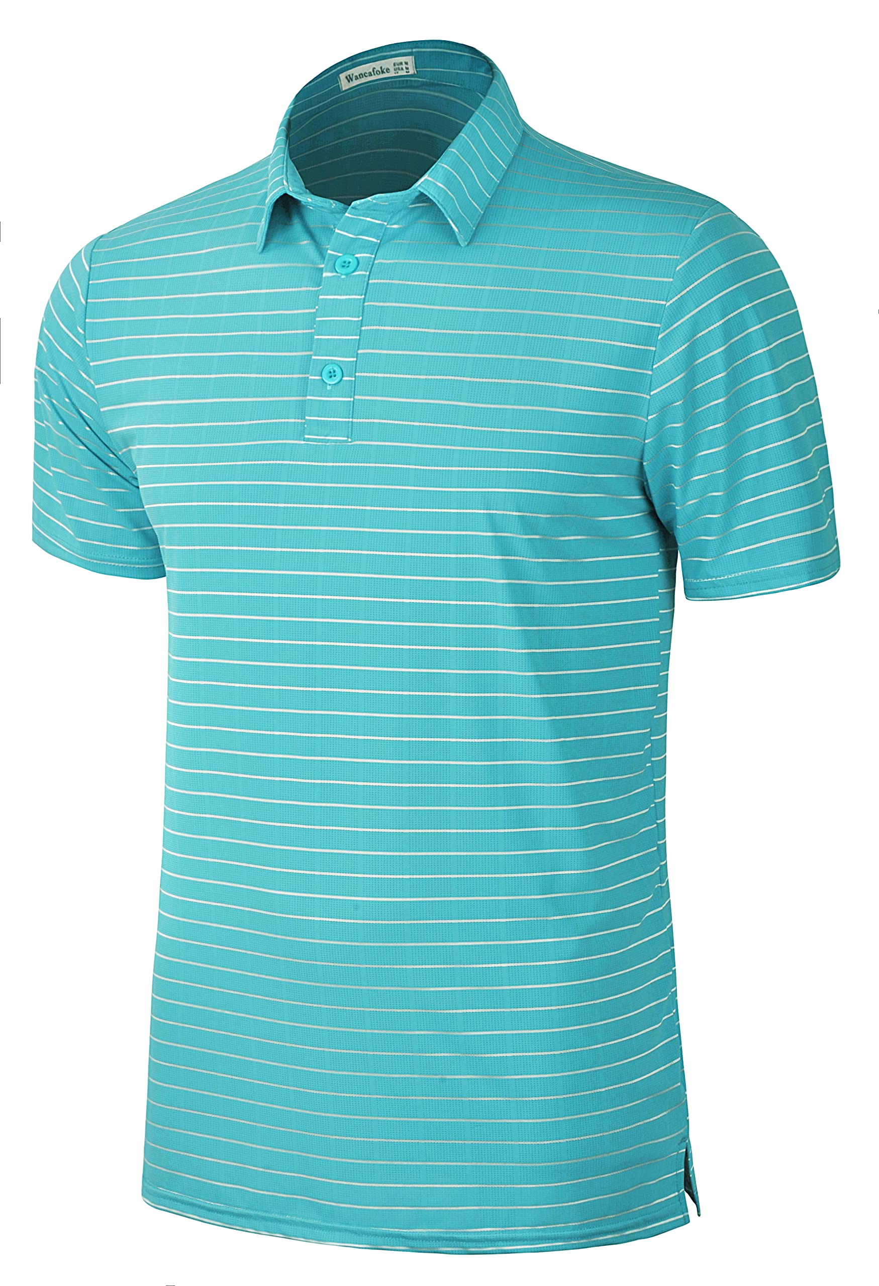 Wancafoke Men's Short Sleeve Polo Shirt - Moisture Wicking Golf Shirt with Collar - Breathable Performance T-Shirt for Golf, Casual Wear & Outdoor Activities