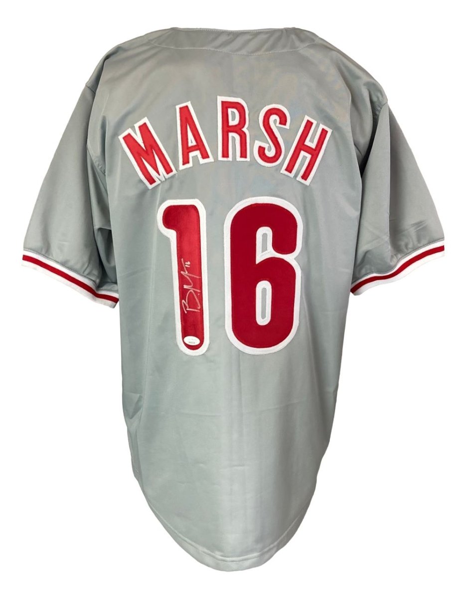Brandon Marsh Philadelphia Phillies Signed Gray Baseball Jersey with JSA COA - Authentic MLB Memorabilia for Collectors & Fans - Perfect for Display, Gifting, and Game Day