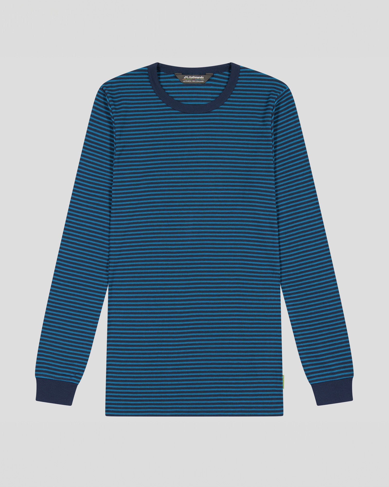KMDCore Women's Long Sleeve Striped T-Shirt - Dark Eddy/Navy Stripe Casual Top for Everyday Wear, Work & Layering