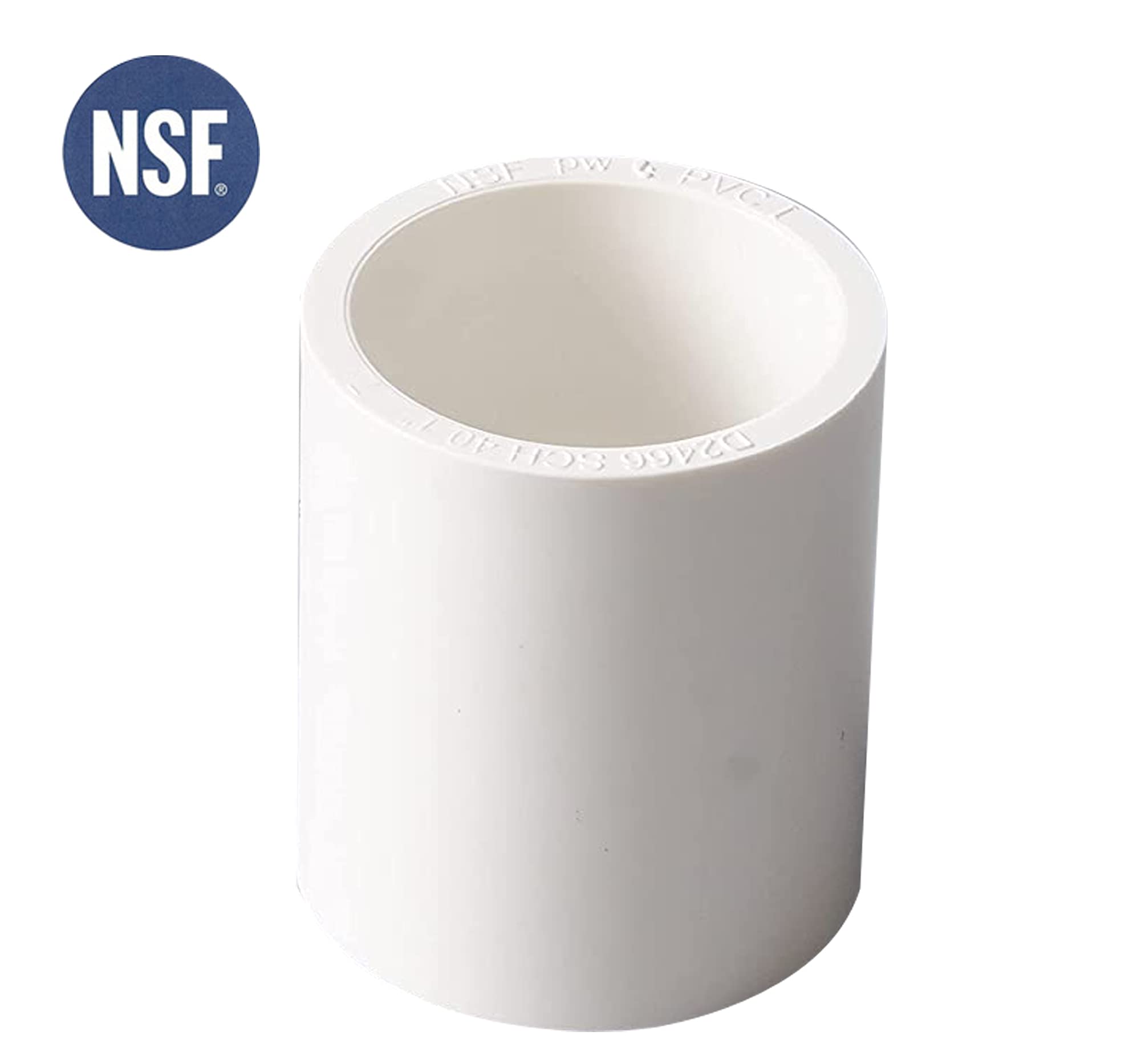 1 Inch PVC Coupling Adapter Pipe Fitting (Socket x Socket) - 10 Pack, White - Perfect for Plumbing, Irrigation, and DIY Home Improvement Projects