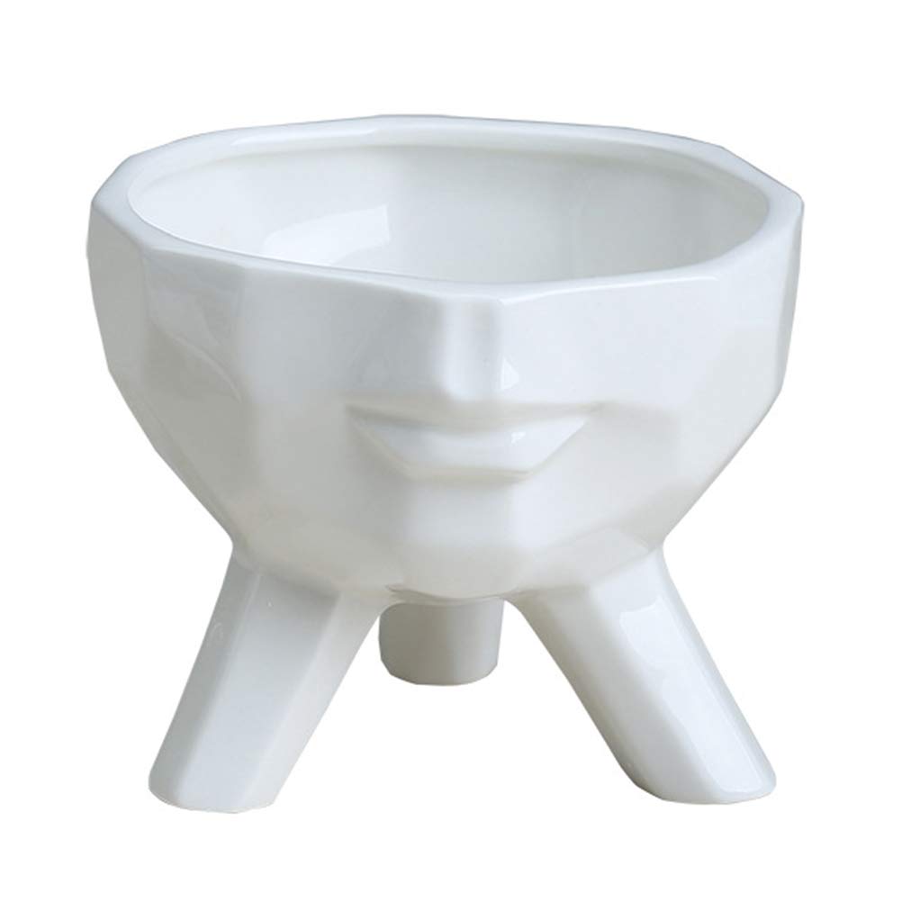 Cabilock White Ceramic Face Flower Vase - Small Desktop Planter for Succulents, Cactus & Air Plants - Indoor Decorative Plant Holder & Unique Home Office Decor