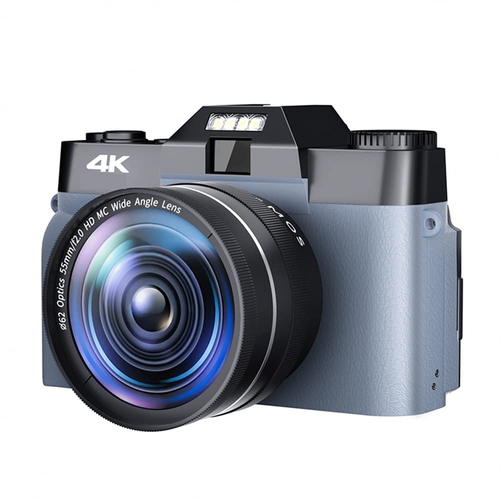 AUBEST 4K Digital Camera 48MP Video Camera Camcorder with Flip Screen, Wide Macro Lens, Time Lapse, Selfie Mode - Perfect for Vlogging, Travel, YouTube & Photography (No TF Card, Lens-04 Included)
