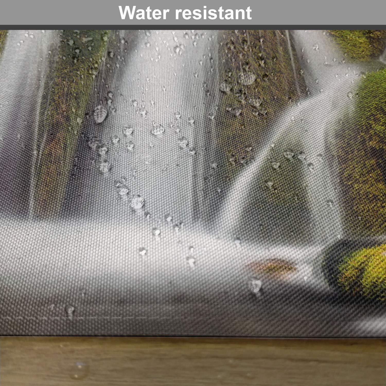 Ambesonne Waterfall Place Mats Set of 4 - Scenic Forest Cliff Waterfall Design, Washable Fabric Table Mats for Dining Room & Kitchen Decor (White & Green) - Perfect for Dinner Parties, Holiday Gatherings & Everyday Meals