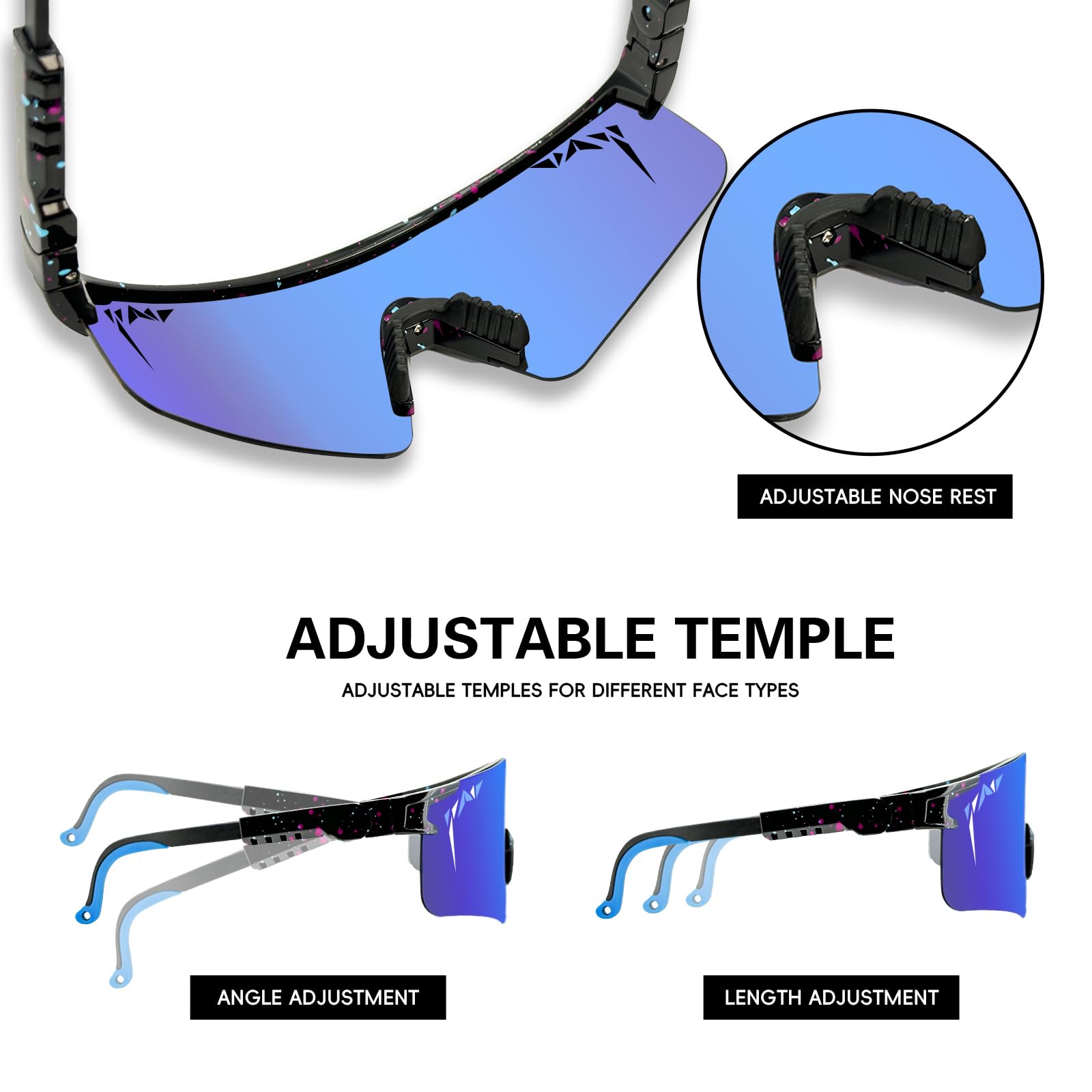 IKTOD Polarized Sports Sunglasses for Men & Women - UV Protection Baseball Cycling Running Softball Goggles - Perfect for Outdoor Activities, Driving, Fishing & Beach