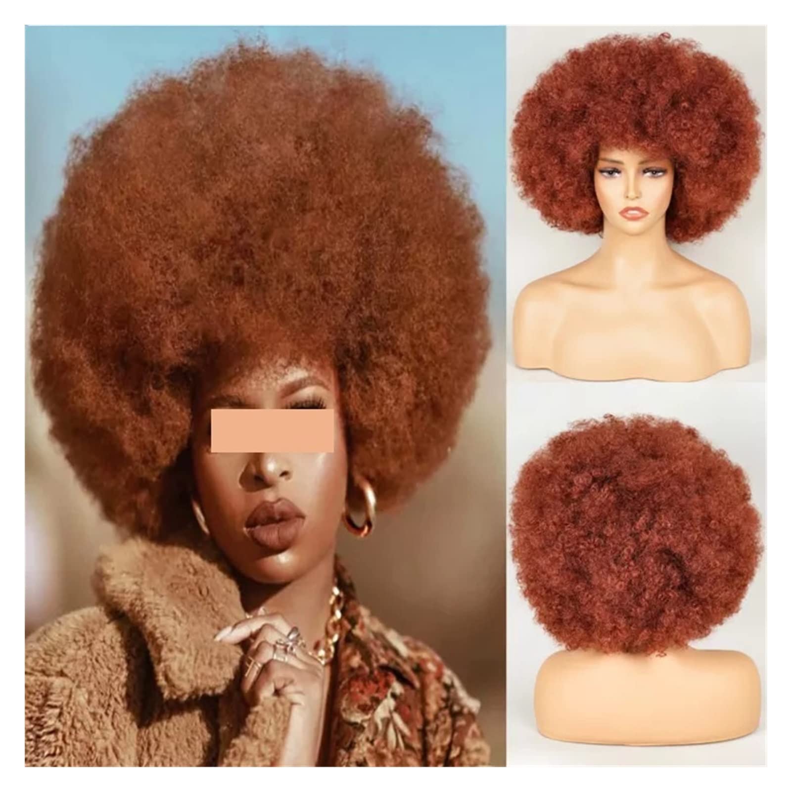 Short Fluffy Brown Synthetic Wig for Women - Replacement Party & Cosplay Wig (Color 02) | Perfect for Halloween, Costume Parties & Theatrical Performances